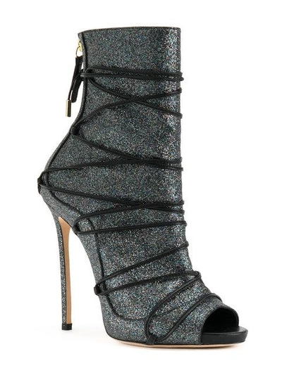 Shop Dsquared2 Glitter Boots With Strap Detail - Black