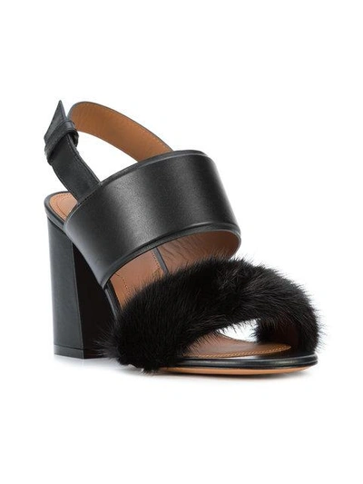 Shop Givenchy Block Heel Open Toe Sandals - Black