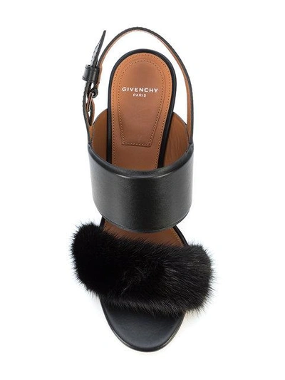 Shop Givenchy Block Heel Open Toe Sandals - Black
