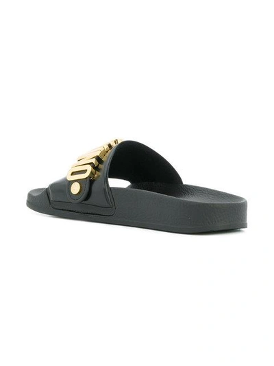 Moschino Pvc Sandal Slide With Lettering Logo