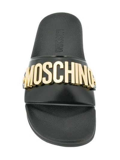 Moschino Pvc Sandal Slide With Lettering Logo