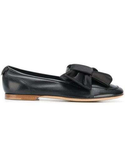 Shop Agl Attilio Giusti Leombruni Bow Embellished Loafers In Black