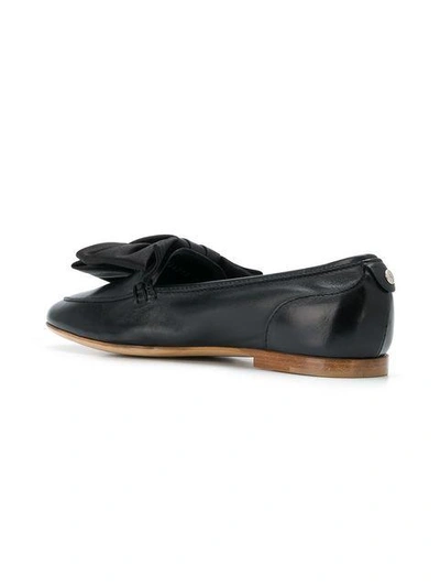 Shop Agl Attilio Giusti Leombruni Bow Embellished Loafers In Black