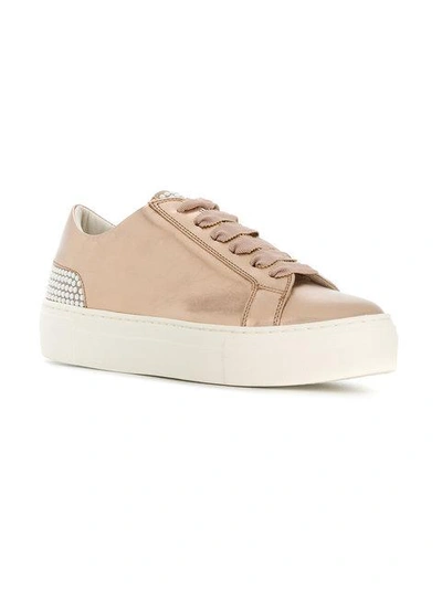 Shop Agl Attilio Giusti Leombruni Flat Lace Up Sneakers In Metallic