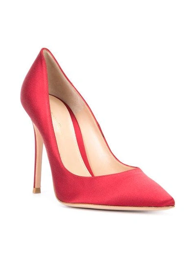 Shop Gianvito Rossi Pointed Pumps In Red