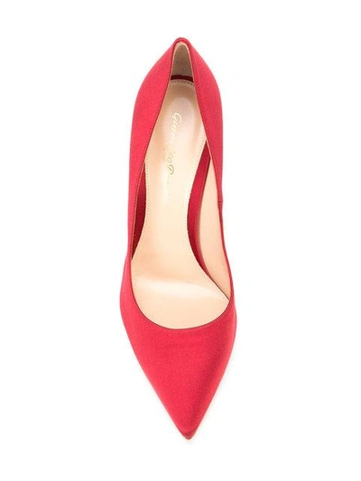 Shop Gianvito Rossi Pointed Pumps In Red