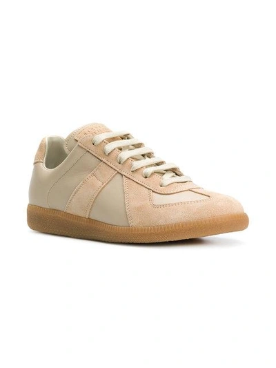 Shop Maison Margiela Colour Block Sneakers In Neutrals