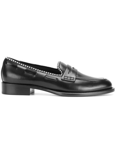 Shop Giuseppe Zanotti Loafers With Ball Chain Trim In Black