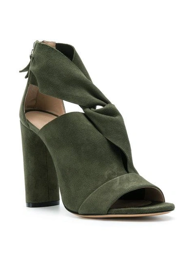 Shop Casadei Cut Out Detail Sandals In Green