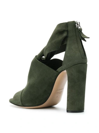 Shop Casadei Cut Out Detail Sandals In Green