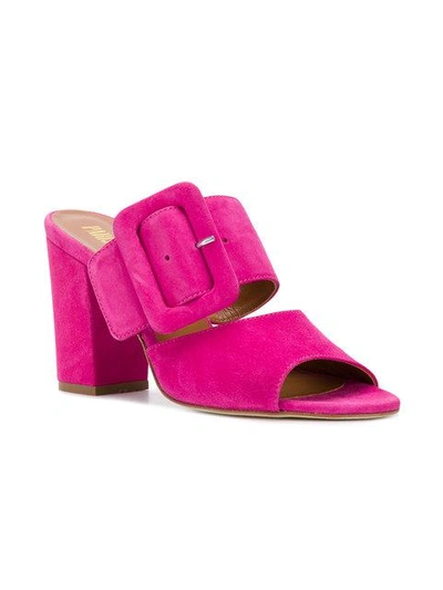 Shop Paris Texas Buckled Mules - Pink