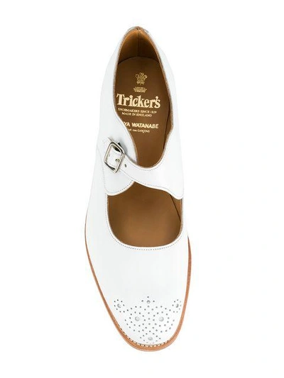 Shop Tricker's Buckle Strap Brogues In White