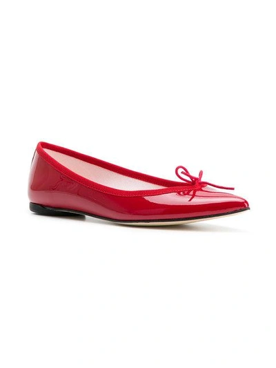 Repetto Red Brigitte Pointy Toe Ballerina Flats In Red