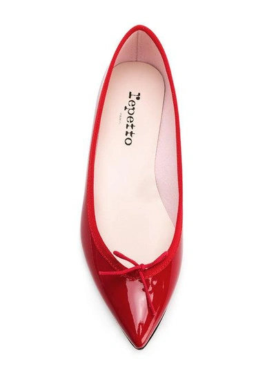 Repetto Red Brigitte Pointy Toe Ballerina Flats In Red