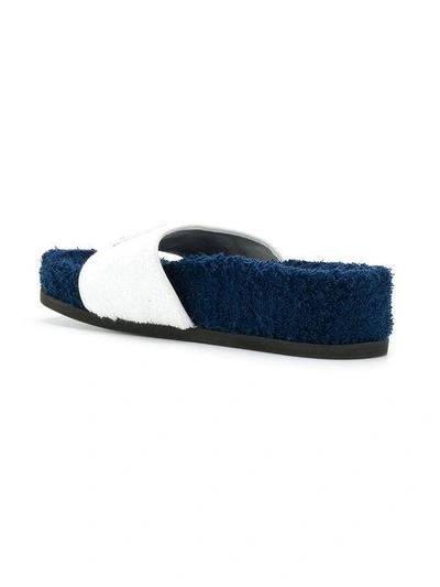 Shop Miu Miu M Motif Terrycloth Sliders