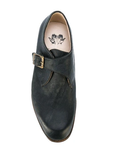 Shop Sebastian Tarek Hand Stitched Monk Strap Brogues In Black