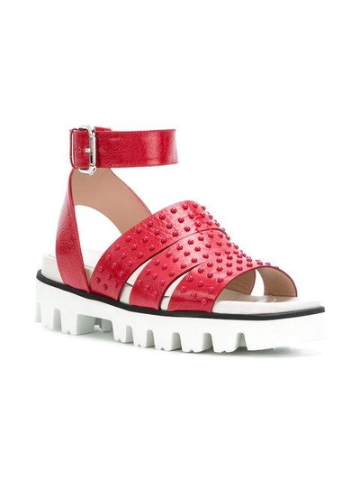 embossed strappy sandals