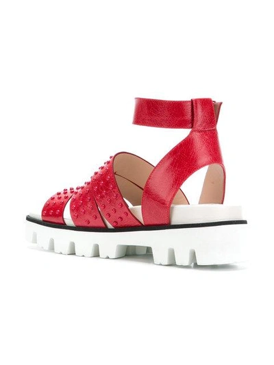 Shop Red Valentino Embossed Strappy Sandals