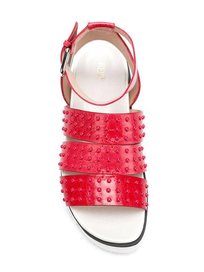 embossed strappy sandals