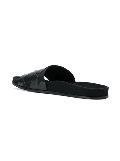 Shop Stella Mccartney Star Pool Slides In Black