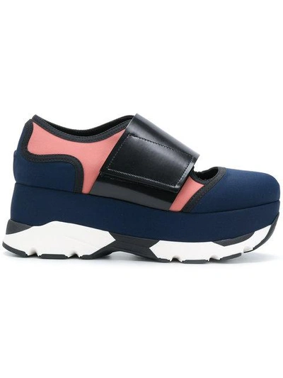 Shop Marni Arial Platform Sneakers In Blue