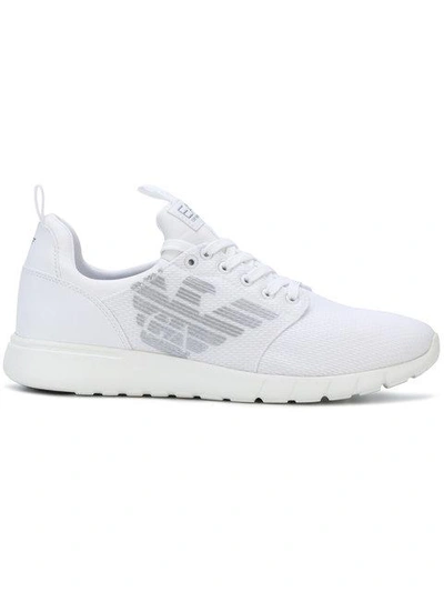 Shop Ea7 Logo Running Sneakers In White