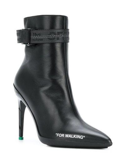 Shop Off-white Side Zip Ankle Boots In Black