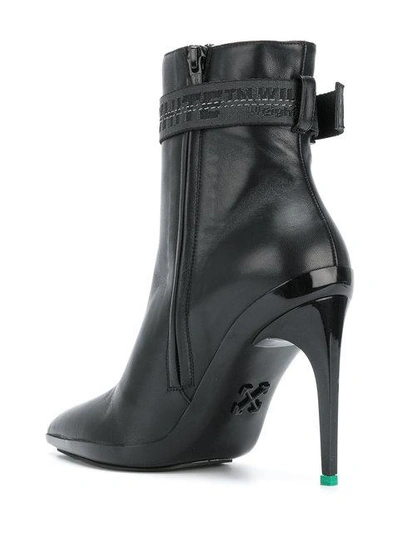 Shop Off-white Side Zip Ankle Boots In Black