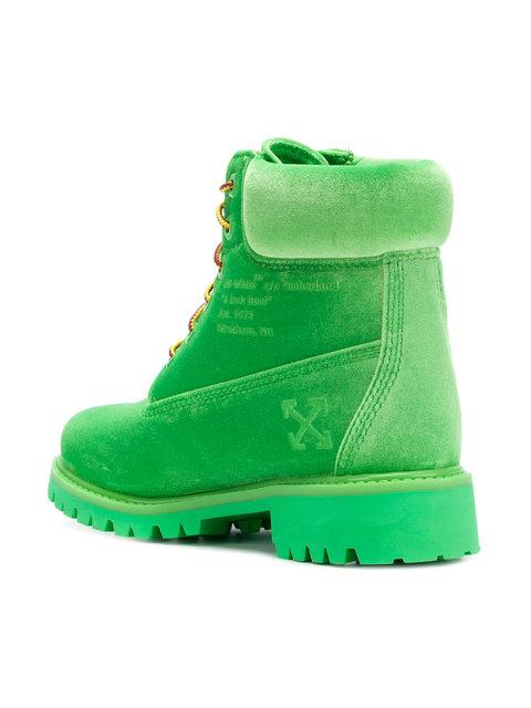 off white green timberlands