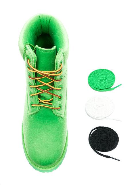 off white green timberlands