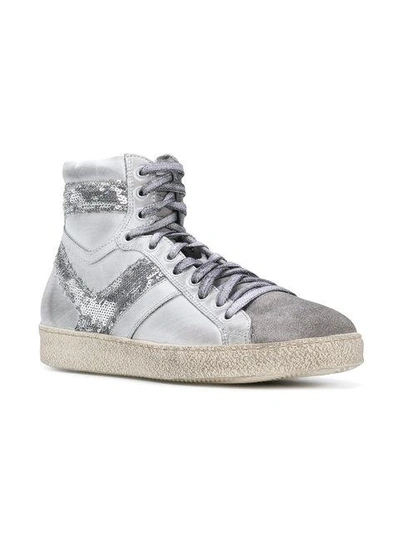 Shop Iro Sequin Panel Barthyno Sneakers In Grey