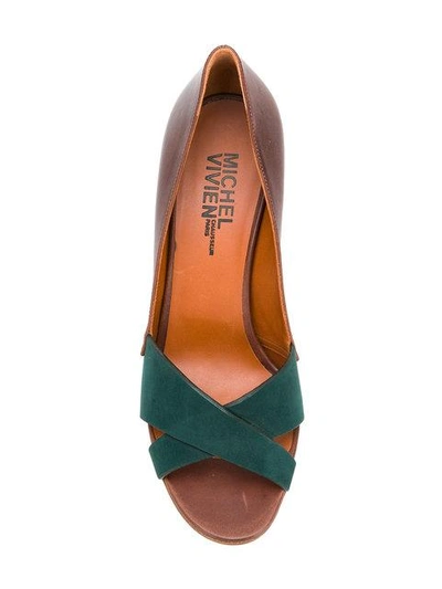 Shop Michel Vivien Cross-strap Sandals - Brown