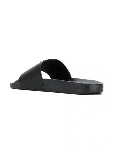 Shop Giuseppe Zanotti Logo Plaque Sliders In Black