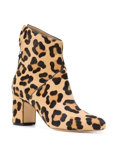Shop Francesco Russo Leopard Print Ankle Boots In Brown