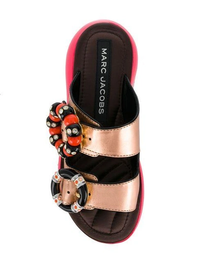 Shop Marc Jacobs Embellished Brooch Sandals
