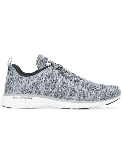 Shop Apl Athletic Propulsion Labs Woven Lace-up Sneakers In Grey