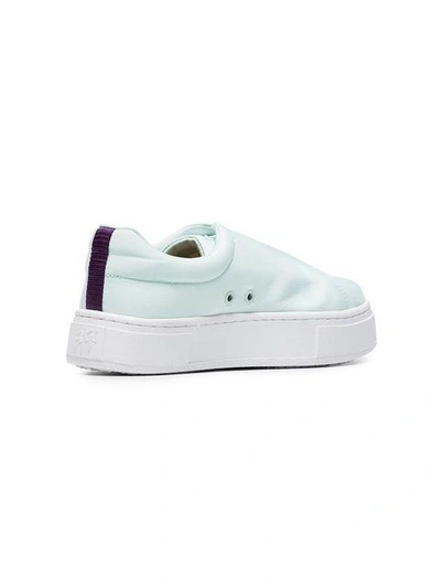 Shop Eytys Green Doja Fabric Slip On Sneakers