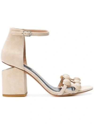 Shop Alexander Wang Abby Dome Stud Sandals In Neutrals