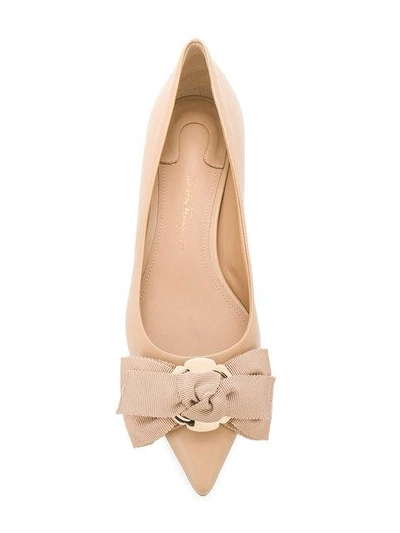 Shop Ferragamo Salvatore  Talla Ballerina Shoes - Neutrals