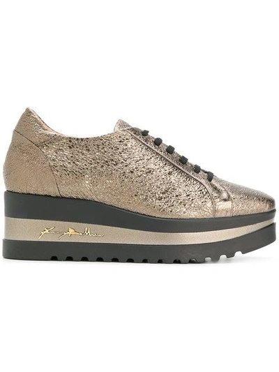 Shop Baldinini Metallic Platform Sneakers