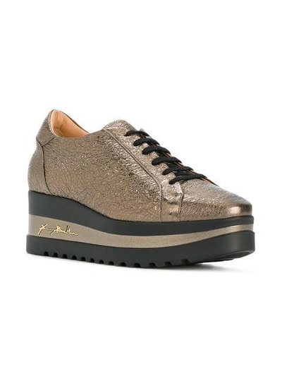 Shop Baldinini Metallic Platform Sneakers