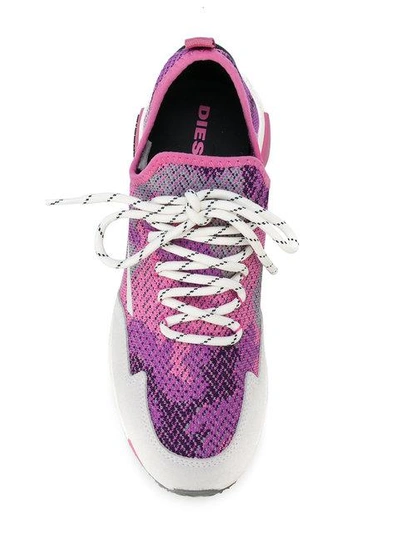 Shop Diesel Lace-up Sneakers - Pink