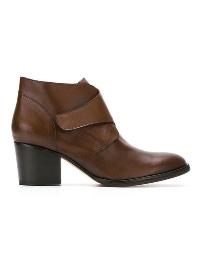 Shop Sarah Chofakian Leather Boots In Brown