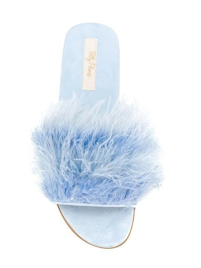 Shop Polly Plume Feather Front Sandals - Blue