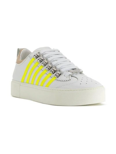 Shop Dsquared2 Platform Runners With Stripe Detail - White