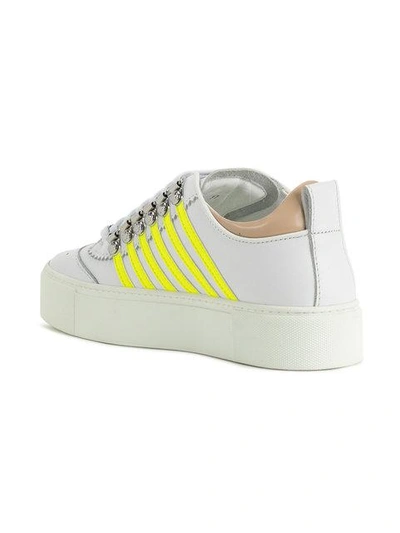 Shop Dsquared2 Platform Runners With Stripe Detail - White