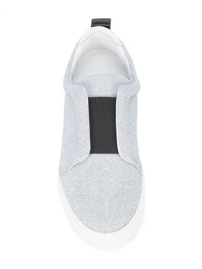 Shop Pierre Hardy Slider Slip-on Sneakers In Silver