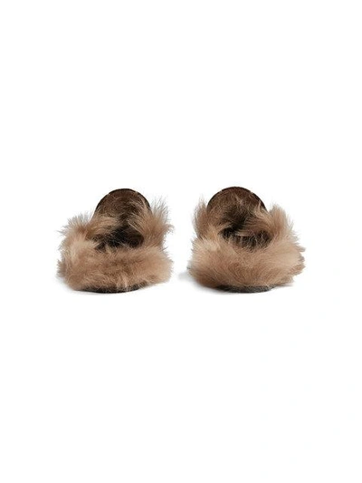 Shop Gucci Princetown Gg Velvet Slippers In Brown