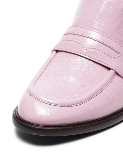 Shop Sies Marjan Mauve Adele Patent Leather Loafers In Pink