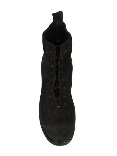 Shop Guidi Laced Ankle Boots In Black